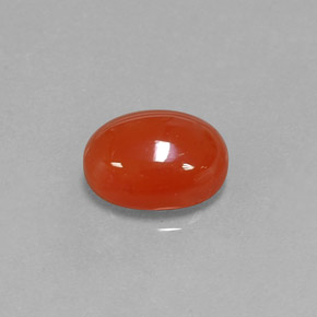 Cornalina Laranja vermelha Natural 2.59ct, Corte Oval, Translúcido