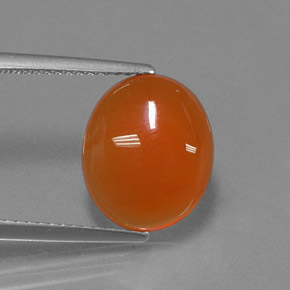 Cornalina laranja natural 3,69ct, corte oval, translúcido