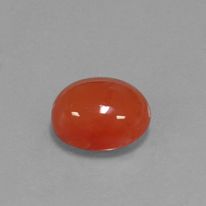 Cornalina laranja natural 4,02ct, corte oval, translúcido