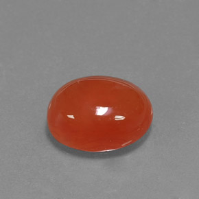 Cornalina Laranja vermelha Natural 5.00ct, Corte Oval, Translúcido