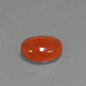Cornalina laranja natural 3,02ct, corte oval, translúcido
