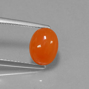 Cornalina laranja natural 2,38ct, corte oval, translúcido