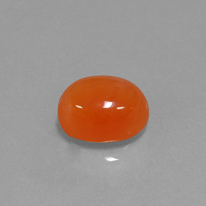 Cornalina laranja natural 3,24ct, corte oval, translúcido