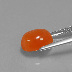 Cornalina laranja natural 3,24ct, corte oval, translúcido