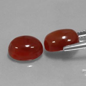 Pedras preciosas de cornalina vermelho natural de  ct, corte oval, translúcido