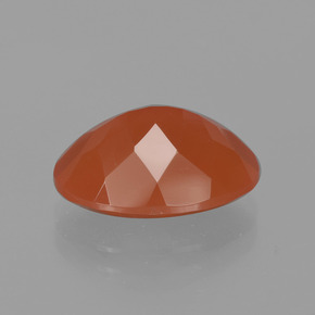Cornalina laranja natural 5,42ct, corte oval, translúcido