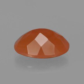 Cornalina laranja natural 5,60ct, corte oval, translúcido