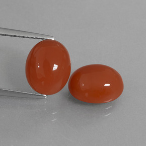 Pedras preciosas de Cornalina Laranja vermelha natural de 8.05 ct, Corte Oval, Translúcido