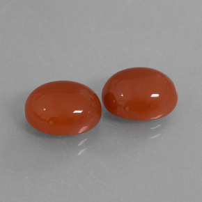 Pedras preciosas de Cornalina Laranja vermelha natural de 8.05 ct, Corte Oval, Translúcido
