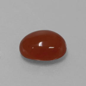 Cornalina Laranja Vermelho Natural 3.36ct, Corte Oval, Translúcido