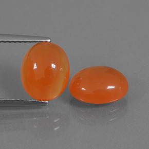 Pedras preciosas de Cornalina Laranja Médio natural de 5.12 ct, Corte Oval, Translúcido
