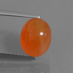 Cornalina Laranja Natural 3.33ct, Corte Oval, Translúcido
