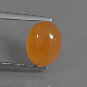 Cornalina laranja natural 1,89ct, corte oval, translúcido