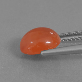 Cornalina laranja natural 2,12ct, corte oval, translúcido