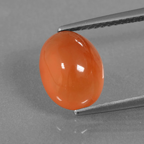 Cornalina Laranja Natural 2.76ct, Corte Oval, Translúcido