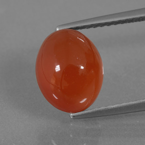 Cornalina Laranja vermelha Natural 3.64ct, Corte Oval, Translúcido