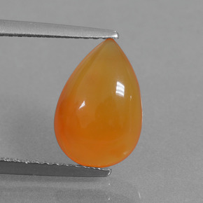 Cornalina Laranja Natural 2.63ct, Formato de pêra, Translúcido
