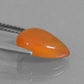 Cornalina Laranja Natural 2.63ct, Formato de pêra, Translúcido