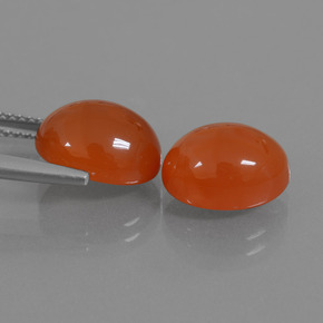 Pedras preciosas de cornalina laranja natural de 8,54 ct, corte oval, translúcido