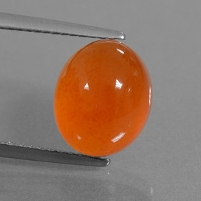 Cornalina Laranja Natural 5.18ct, Corte Oval, Translúcido