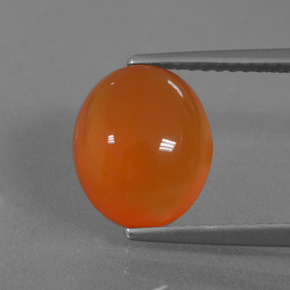 Cornalina Laranja Natural 3.23ct, Corte Oval, Translúcido