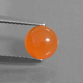 Cornalina Laranja Natural 1.59ct, Corte Redondo, Translúcido