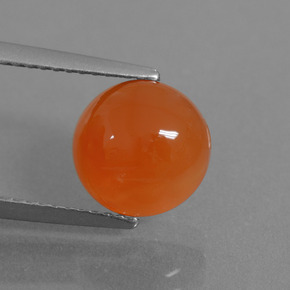 Cornalina Laranja Natural 2.76ct, Corte Redondo, Translúcido