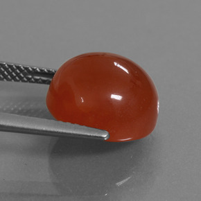 Cornalina laranja natural 7,56ct, corte redondo, translúcido