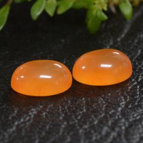 Pedras preciosas de Cornalina laranja avermelhado natural de 1.94 ct, Corte Oval, Translúcido