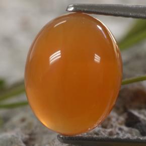 Cornalina Laranja Natural 2.56ct, Corte Oval, Translúcido