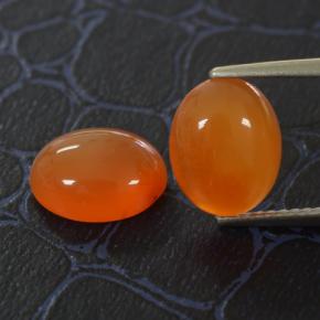 Pedras preciosas de cornalina laranja natural de 4,94 ct, corte oval, translúcido