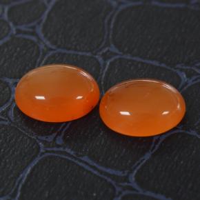 Pedras preciosas de cornalina laranja natural de 4,94 ct, corte oval, translúcido