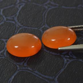 Pedras preciosas de cornalina laranja natural de 4,94 ct, corte oval, translúcido