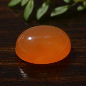 Cornalina laranja natural 3,42ct, corte oval, translúcido