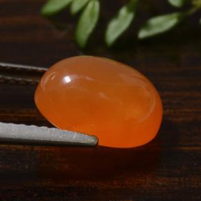 Cornalina laranja natural 3,42ct, corte oval, translúcido