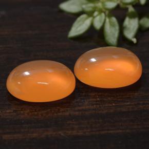 Pedras preciosas de cornalina laranja natural de 2,39 ct, corte oval, translúcido