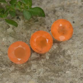 Pedras preciosas de cornalina laranja natural de 1,15 ct, corte redondo, transparente