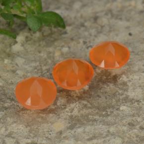 Pedras preciosas de cornalina laranja natural de 1,15 ct, corte redondo, transparente