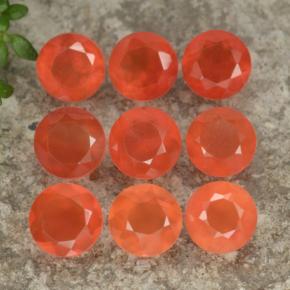 Pedras preciosas de Cornalina Laranja natural de 3,91 ct, Corte Redondo, Translúcido