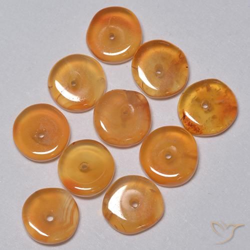 Pedras preciosas de Cornalina Laranja Médio natural de 4.96 ct, Chique, Transparente