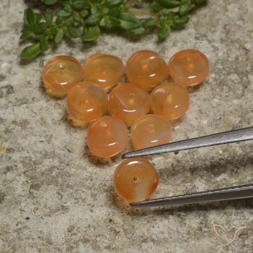 6.20ctw Natural laranja avermelhado Cornalina, Chique, Translúcido