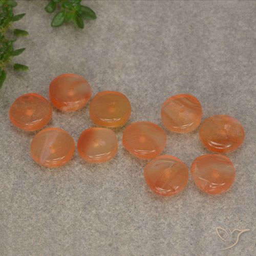 Pedras preciosas de Cornalina Damasco Laranja Quente natural de 6.11 ct, Forma extravagante, Translúcido