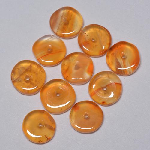 Pedras preciosas de Cornalina Laranja Médio natural de 5.83 ct, Forma extravagante, Transparente