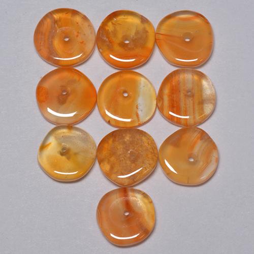 Pedras preciosas de Cornalina Laranja Médio natural de 5.09 ct, Forma extravagante, Transparente