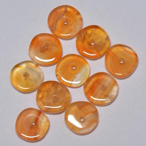Pedras preciosas de Cornalina Laranja Médio natural de 5.09 ct, Forma extravagante, Transparente