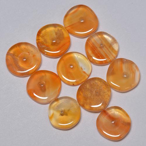 Pedras preciosas de Cornalina Laranja Médio natural de 5.09 ct, Forma extravagante, Transparente