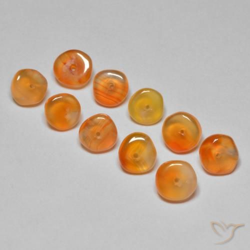 Pedras preciosas de cornalina laranja natural de 5,07 ct, forma extravagante, translúcido