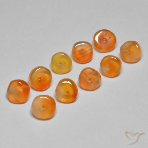 Pedras preciosas de cornalina laranja natural de 5,07 ct, forma extravagante, translúcido