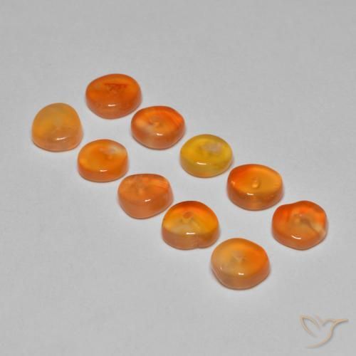 Pedras preciosas de cornalina laranja natural de 5,07 ct, forma extravagante, translúcido