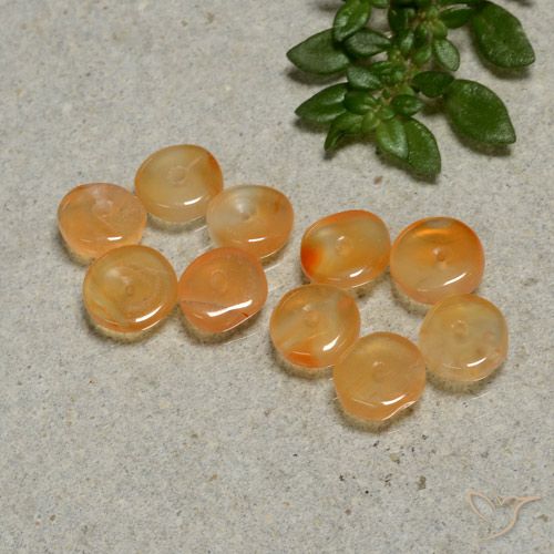 4.64ctw Natural Laranja Médio Cornalina, Chique, Translúcido